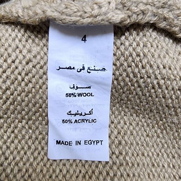 Wool Blend Knit Sweater Women Sz 4 Brown Pullover V Neck Boxy Thick Soft Classic - Picture 8 of 8